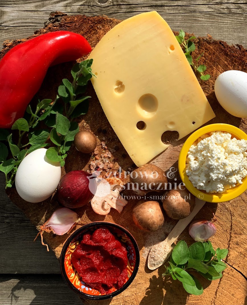 Składniki na keto pizze bez mąki, bez glutenu, bez drożdży